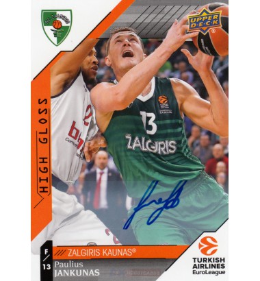 Upper Deck EuroLeague 2017-2018 Autographs Paulius Jankunas (Zalgiris Kaunas)